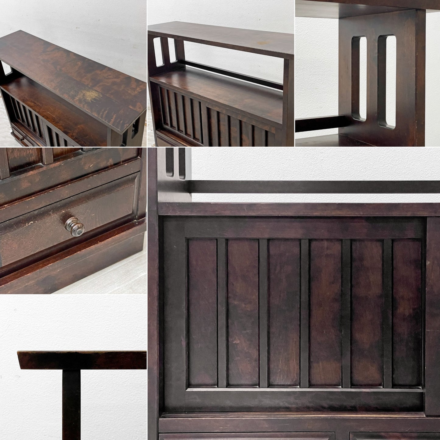 北海道民芸家具 茶棚 HM108K サイドボード 飾り棚 無垢樺材 和家具 民藝家具 ●