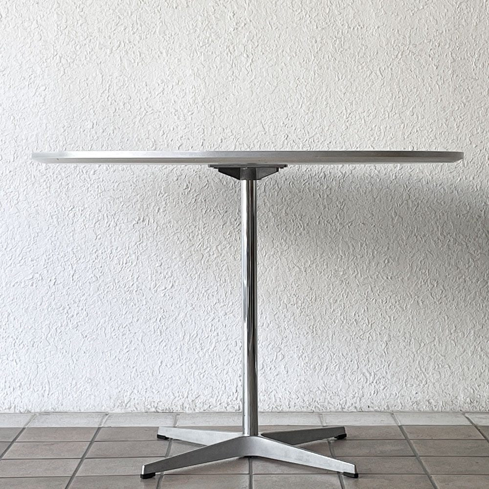 フリッツハンセン Fritz Hansen スーパー円テーブル A603 ダイニングテーブル Aテーブル W100cm ホワイト アルネ・ヤコブセン ブルーノ・マットソン ピート・ハイン 北欧家具 ◇