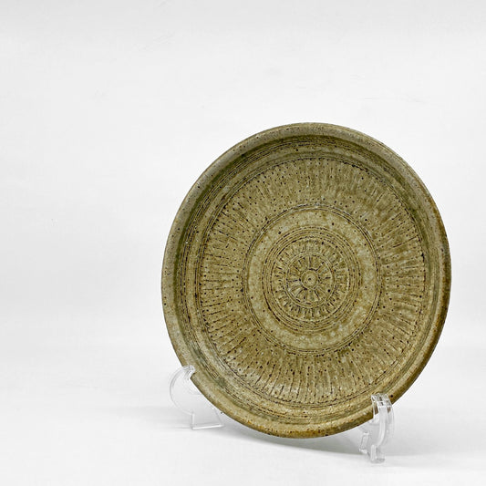 叶谷真一郎 三島深皿 Φ19cm プレート お皿 象嵌技法 現代作家 ●