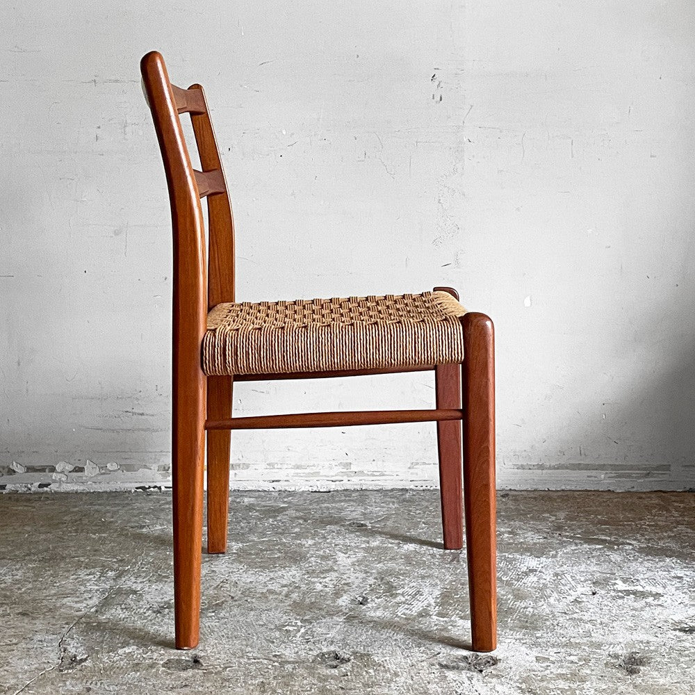 デンマークビンテージ Danish Vintage チーク材ｘペーパーコード ダイニングチェア ラダーバック 北欧家具 北欧ビンテージ ■