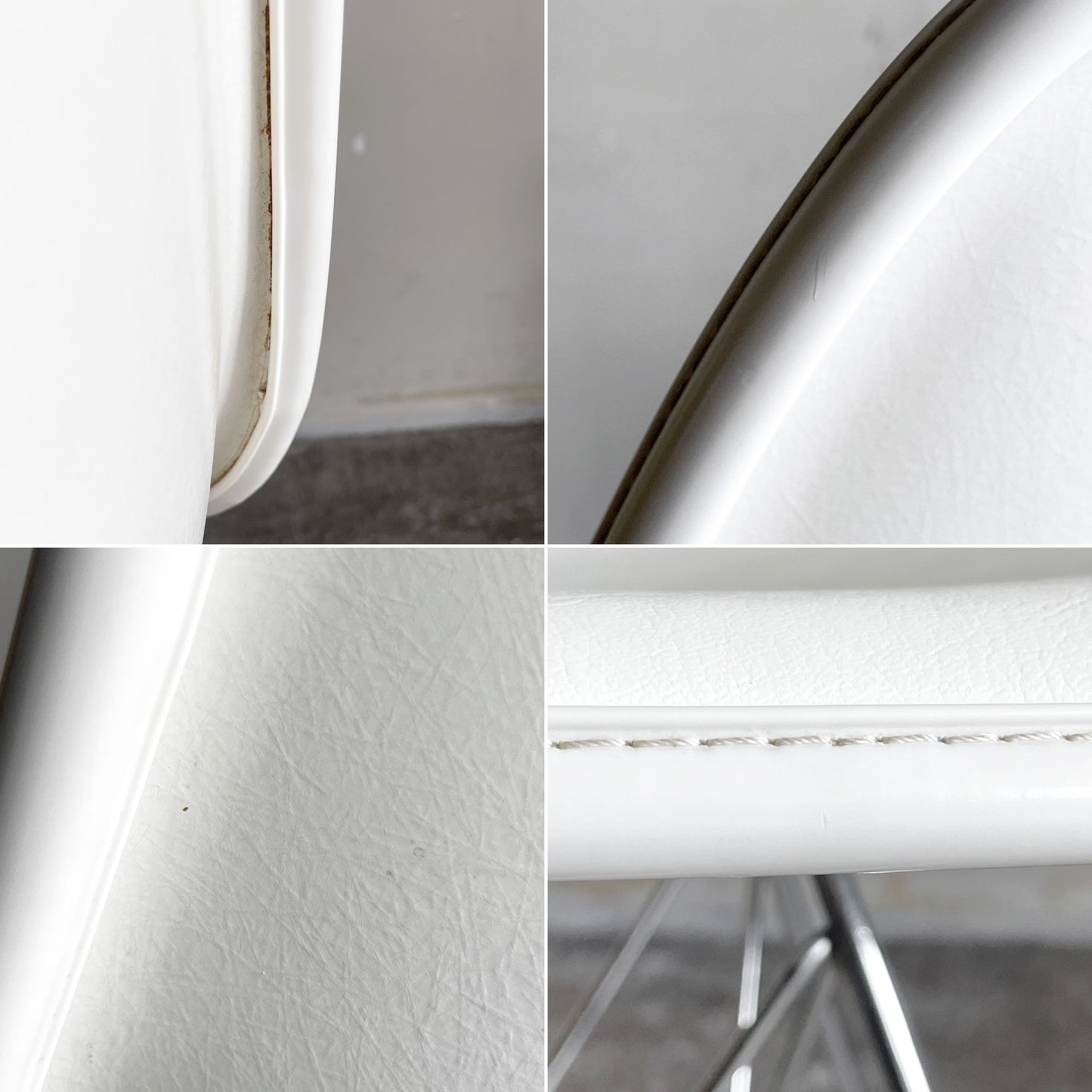 ハーマンミラー Herman Miller サイドシェルチェア サード 3rd ビンテージ FRP PVCレザー パーチメントカラー ロータイプ エッフェルベース イームズ ■