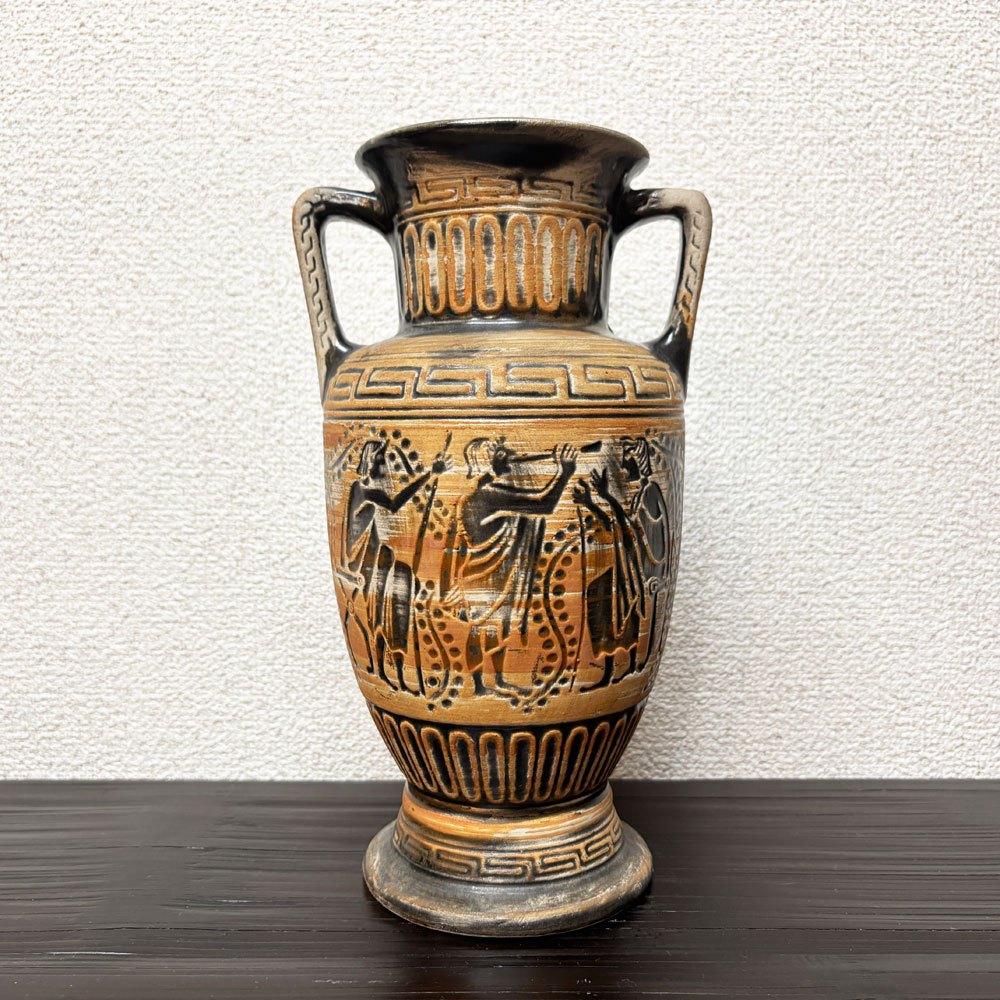 Bay Keramik ドイツビンテージ フラワーベース ギリシャモチーフ 花瓶 西ドイツ ◎
