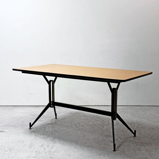 ザ・コンランショップ THE CONRAN SHOP ビンテージアイアンレッグ ダイニングテーブル W150cm 真鍮 高さ調整アジャスター付き ビュッフェテーブル カフェ ビストロ  ●