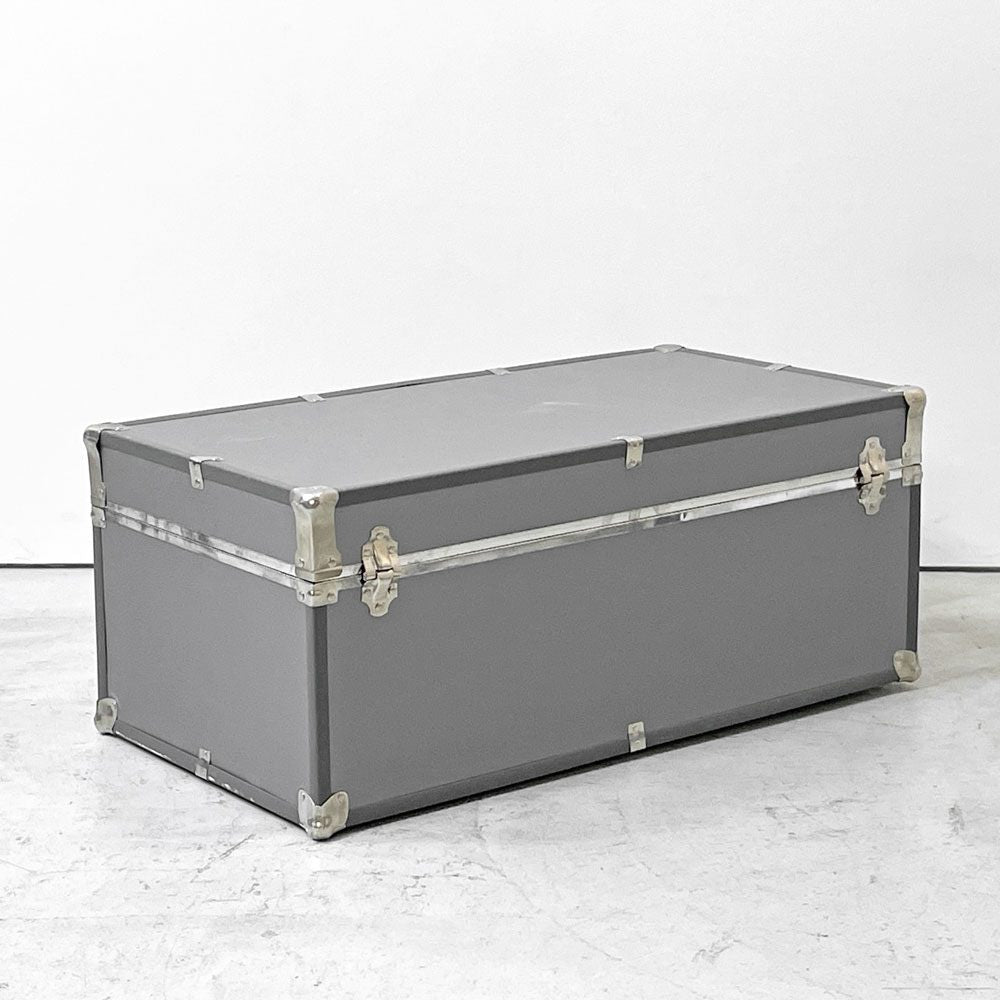 スワード トランク Seward Trunk トランクボックス ビニールレザー グレー系 鍵付き 収納 アメリカ ●