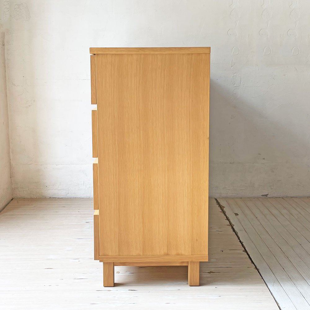 無印良品 MUJI 木製チェスト ワイドチェスト 4段8杯 オーク材 ナチュラルモダン 廃盤 ★