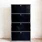 ユーエスエムハラー USM Haller モジュラーファニチャー Modular Furniture 1列4段 キャビネット シェルフ グラファイトブラック 旧型取っ手 スイス ■