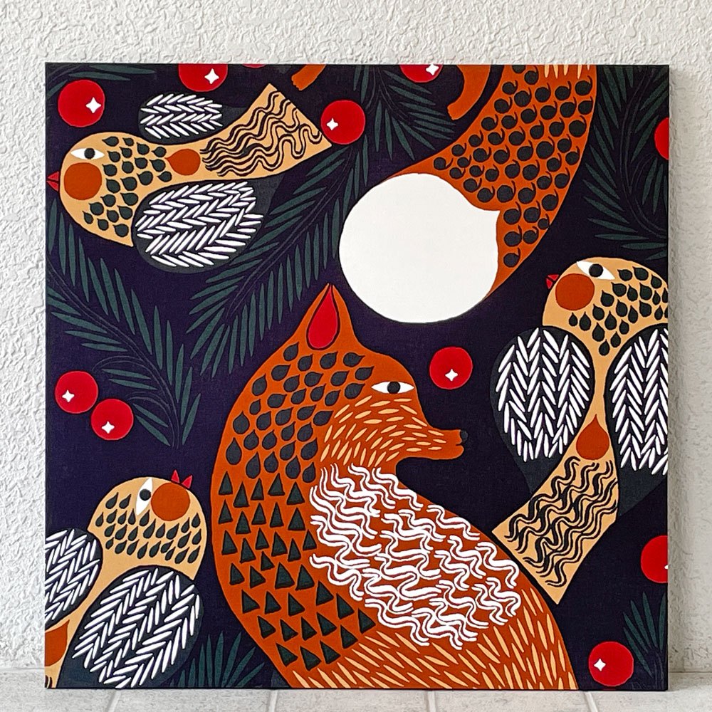 マリメッコ Marimekko ケトゥンマルヤ KETUNMARJA ファブリックパネル 80×80cm MAIJA METSOLA 北欧雑貨 フィンランド◇
