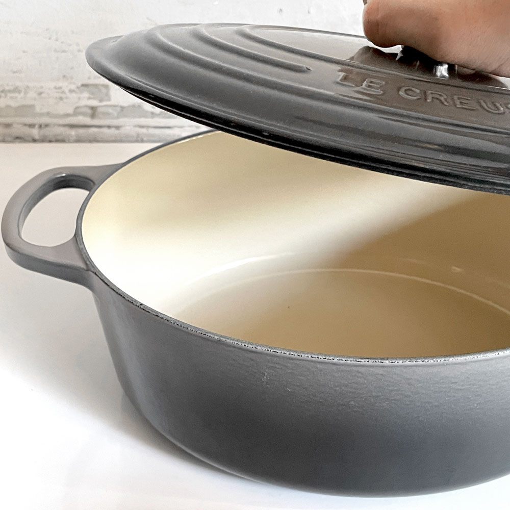 ルクルーゼ LE CREUSET ココットオーバル 両手鍋 33cm  オイスターグレー 鋳物 フランス ■