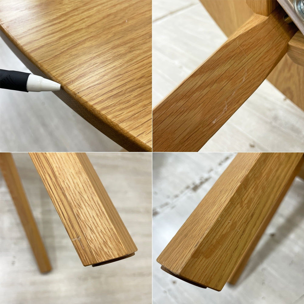 高野木工 TAKANO MOKKOU プレーン PLAIN ダイニングテーブル ラウンド オーク材 ナチュラル Φ90cm ●