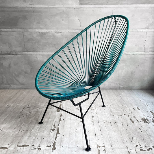 メトロクス METROCS アカプルコチェア Acapulco Chair ペトロブルー アウトドアチェア PVCコード ブラックスチール ハンドメイド メキシコ 定価￥70,400- ♪