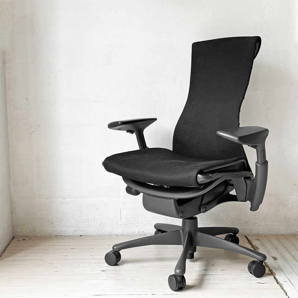 ハーマンミラー Herman Miller エンボディチェア デスクチェア オフィスチェア ジェフ・ウェバー ビル・スタンフ シンク ファブリック ブラック 定価￥299,200- ★