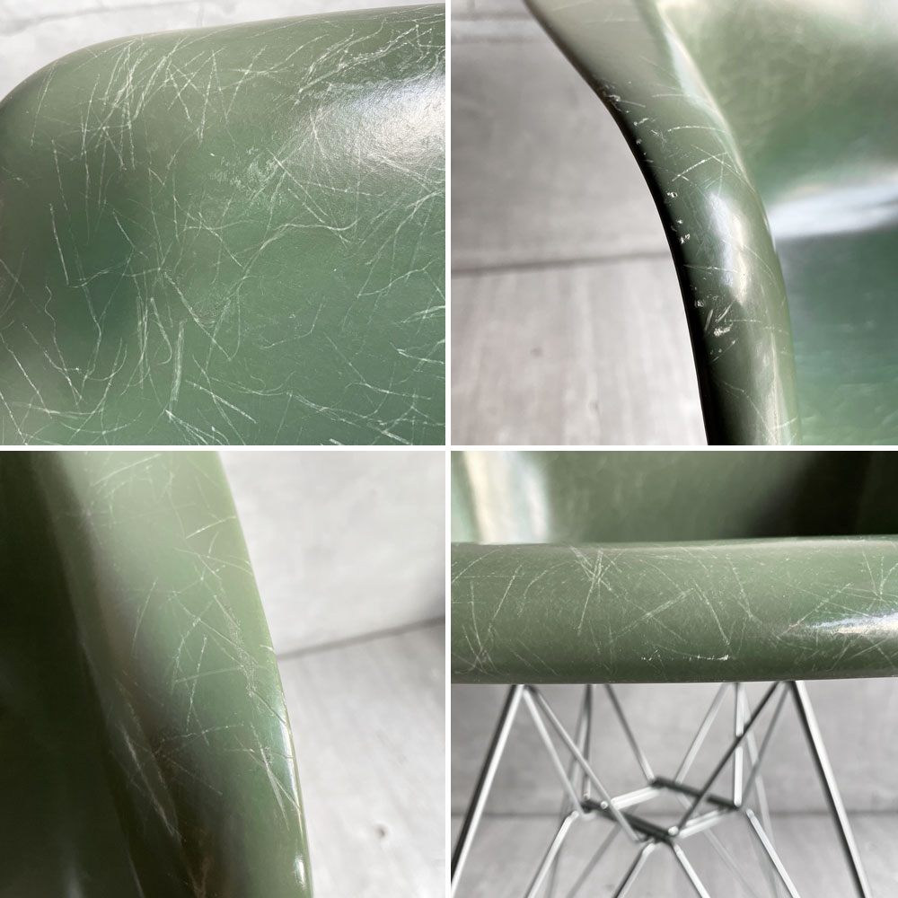 ハーマンミラー Herman Miller アームシェルチェア 現行FRP製 ファイバーグラス ダークシーフォーム エッフェルベース C&R イームズ ミッドセンチュリー ♪
