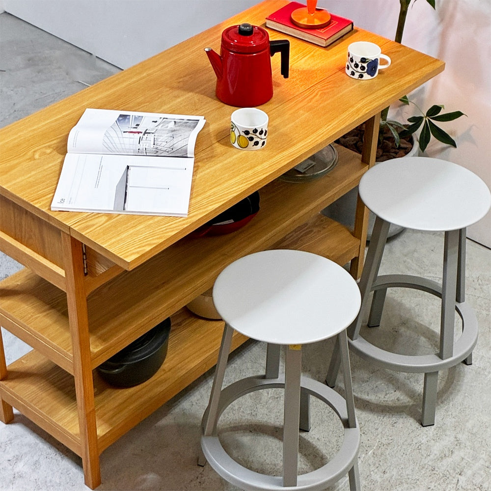 ヘイ HAY リボルバー バースツール ロー REVOLVER BAR STOOL LOW H65cm スカイグレー 回転式座面 レオン・ランズメイヤー デンマーク 定価¥51,700- B ●