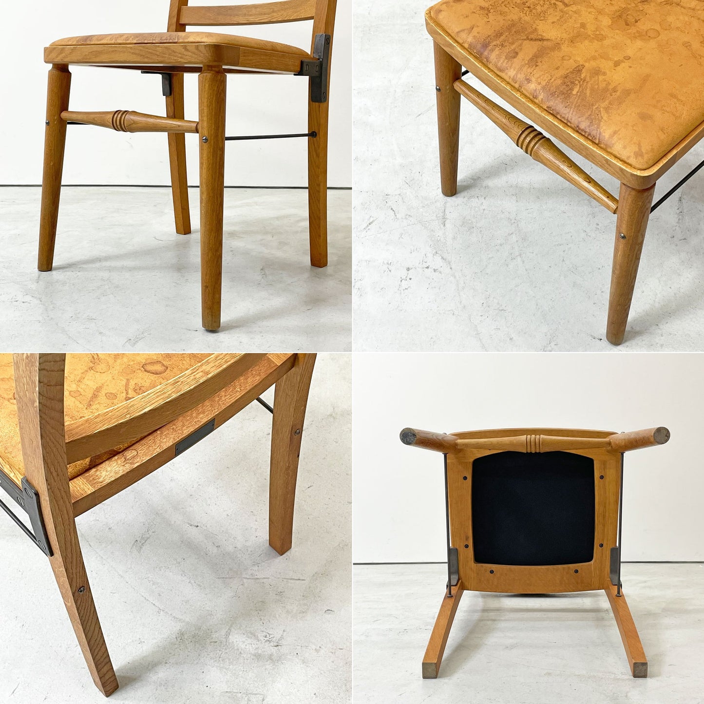 トラックファニチャー TRUCK FURNITURE TS CHAIR ダイニングチェア ナラ無垢材 アイアン 本革 羊革 シープスキン 定価 ￥110,550- ●