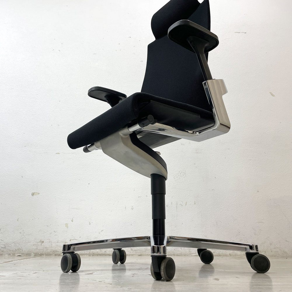 ウィルクハーン Wilkhahn オン チェア ON Chair ハイバック アームチェア ファブリック ヘッドレスト付 オフィスチェア ●