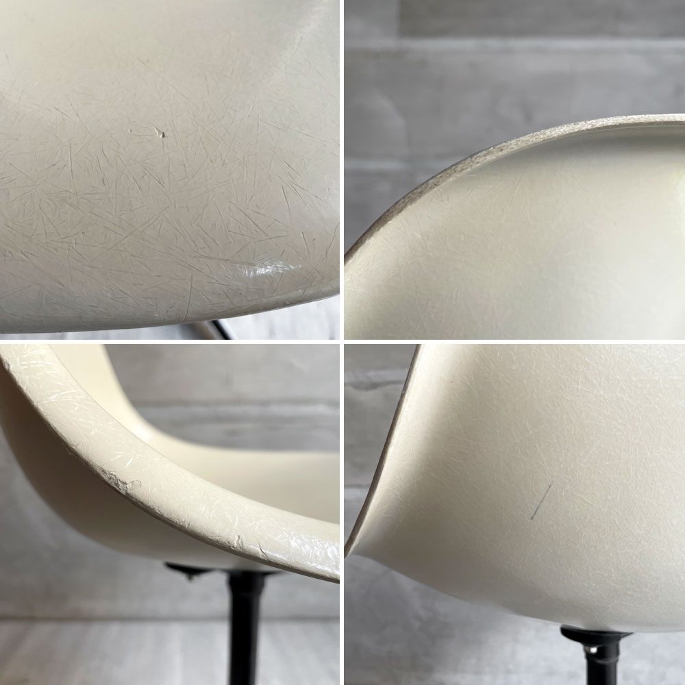 ハーマンミラー Herman Miller セカンド 2ndビンテージ サイドシェルチェア FRP製 パーチメント コントラクトベース イームズ ♪