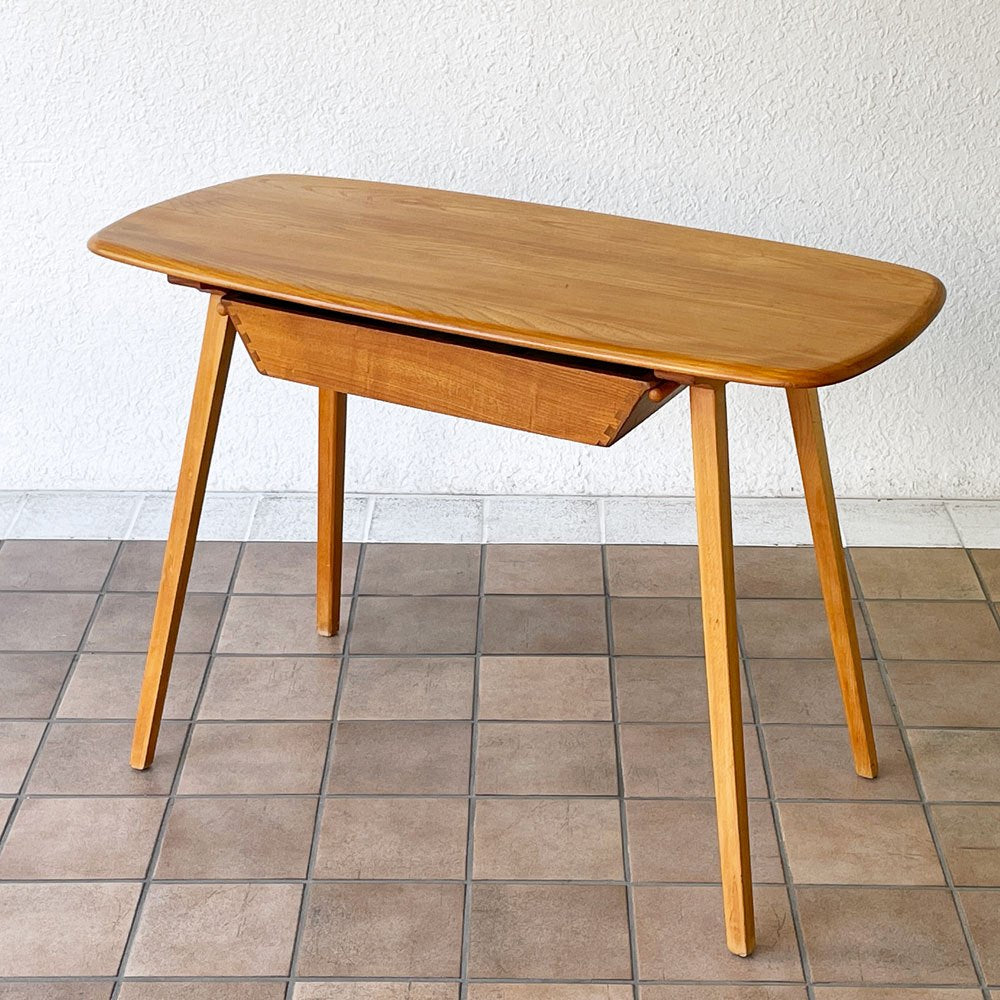 アーコール Ercol スモールデスク Small Desk 1ドロワー エルム材×ビーチ材 英国 ビンテージ Vintage 希少 ◇