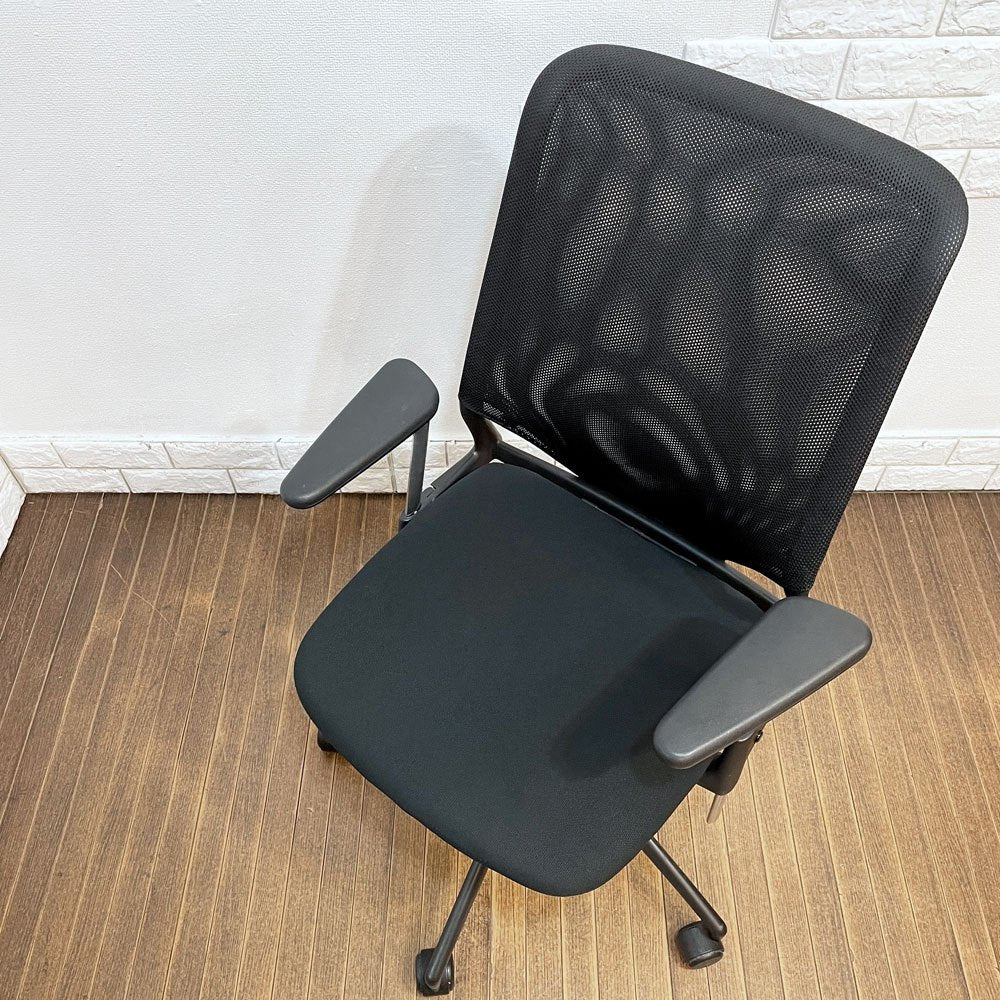 ヴィトラ vitra メダ2チェア MEDAⅡ オフィスチェア デスクチェア 昇降機能 リクライニングロック ブラック アルベルト・メダ 現状品 ◎