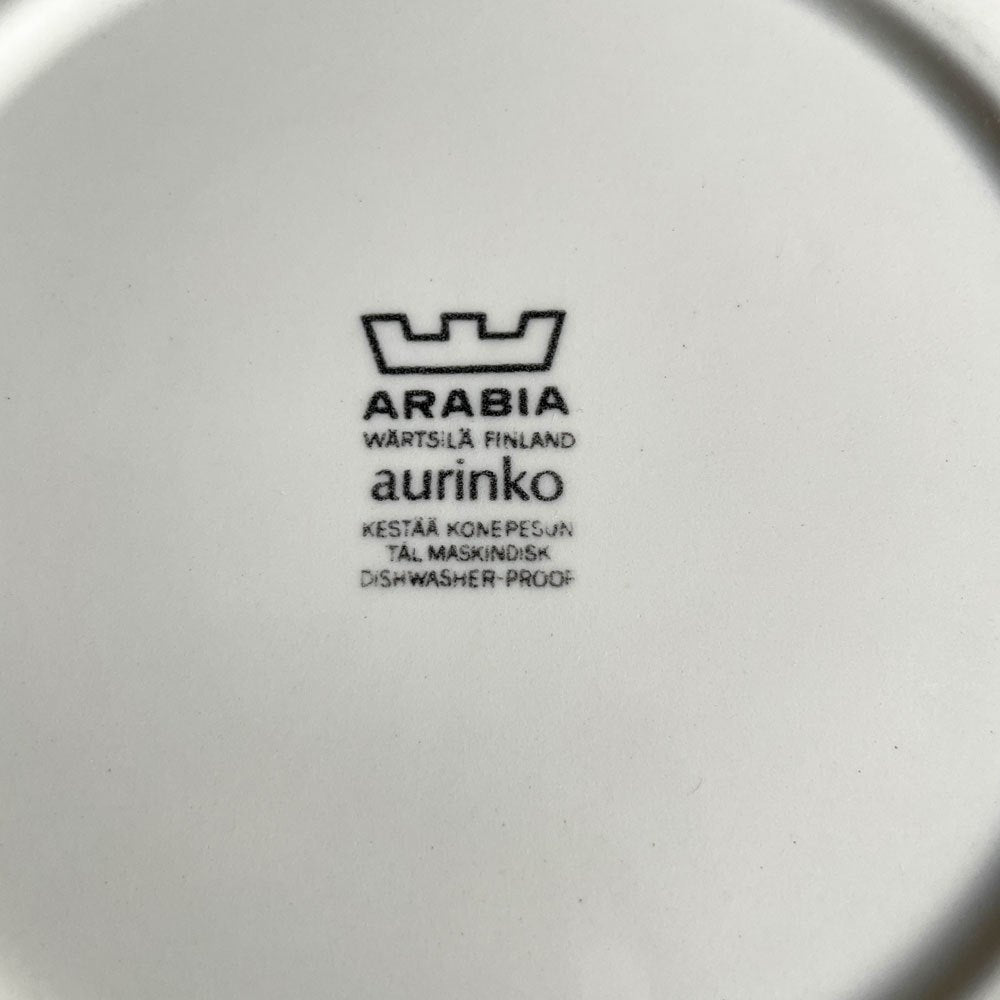 アラビア ARABIA アウリンコ Aurinko プレート 丸皿 17cm イエロー 陶器 北欧食器 エステリ・トムラ Esteri Tomula 1973～1974年製造 ビンテージ♪