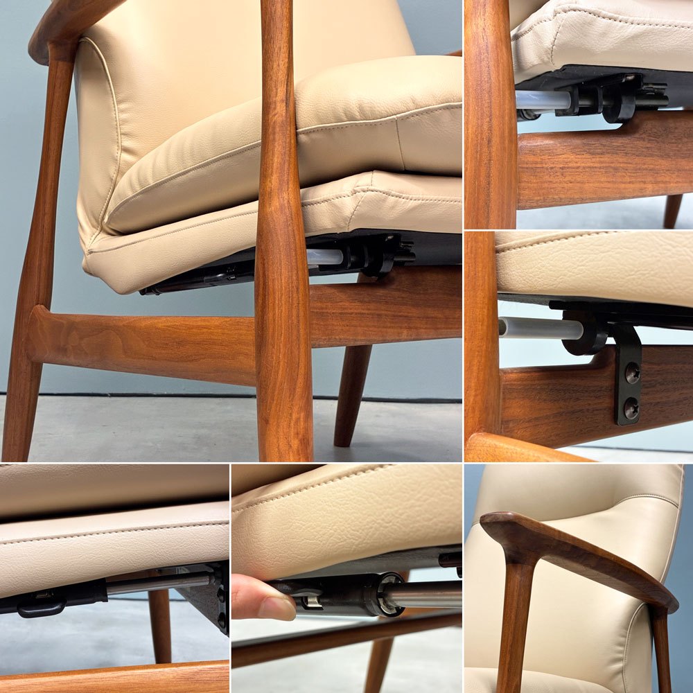 冨士ファニチア FUJI FURNITURE ミーサ Mysa リクライニングチェア ラウンジチェア ウォールナット無垢材 北欧デザイン ◎