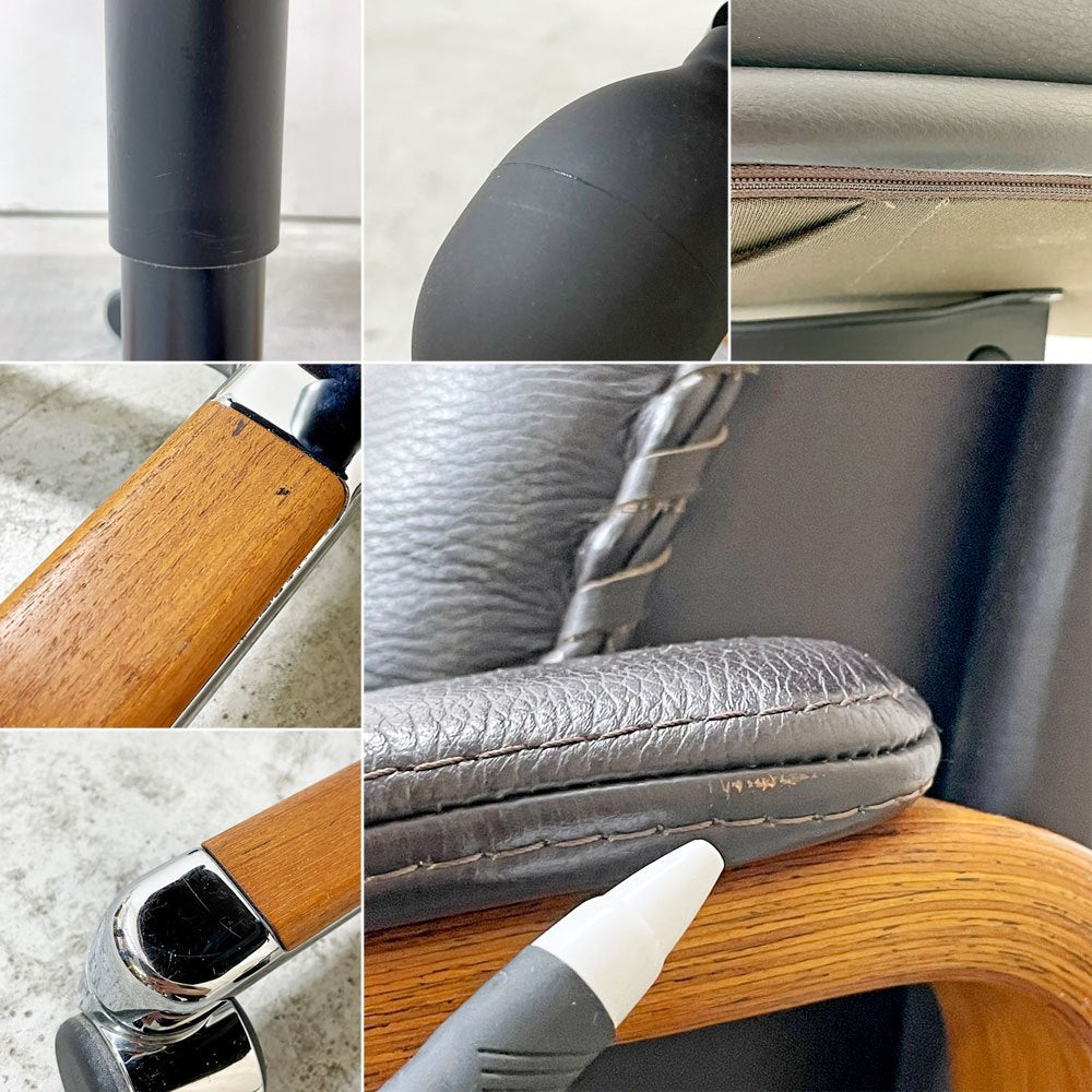 ベルグファニチャー Berg Furniture 89-11 デスクチェア ハイバック エアクッション付き プライウッド 手縫いステッチ デンマーク 参考価格\433,650~ ●