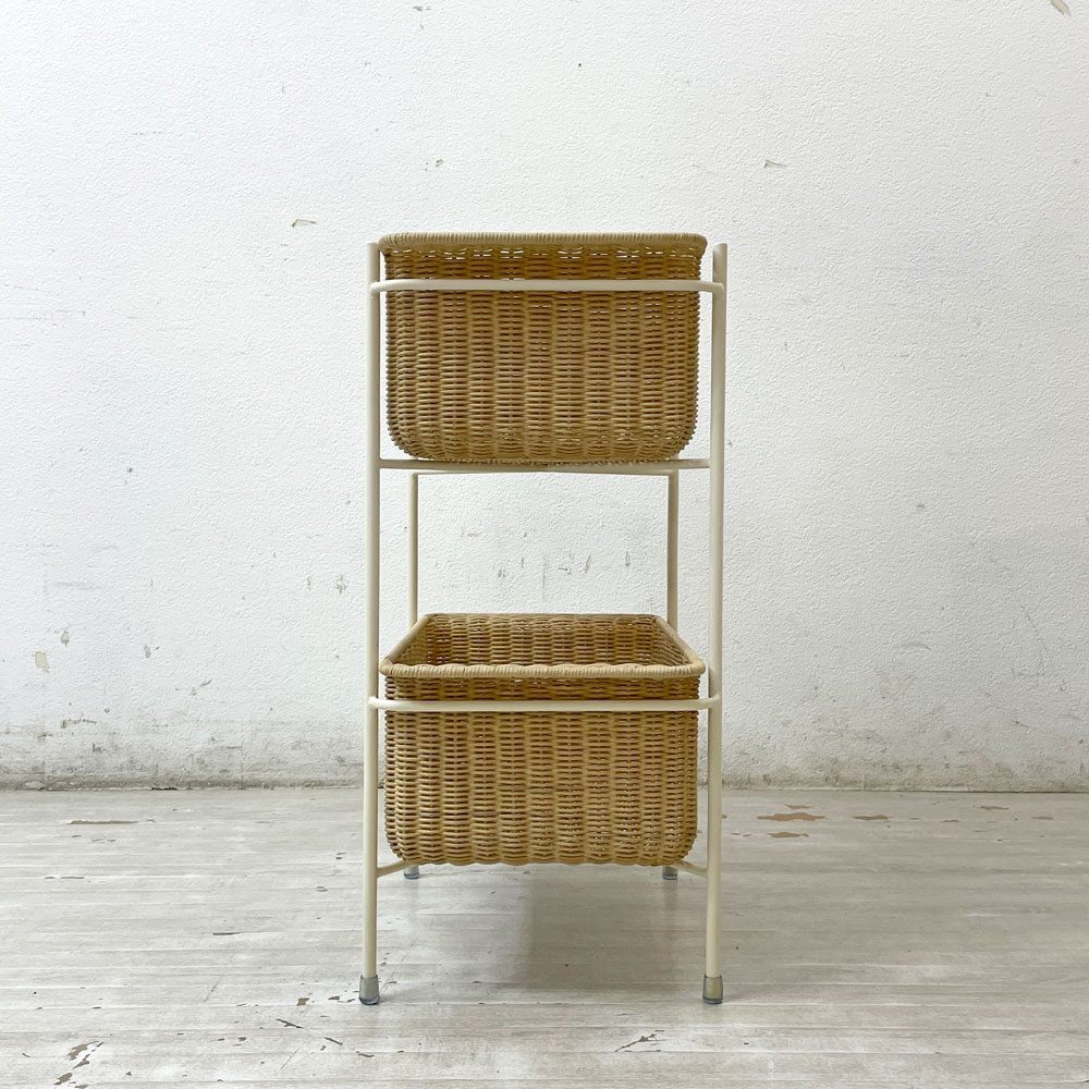 イデー IDEE ワラビー WALLABY バスケットスタンド BASKET STAND ラタン スチール ホワイト ●