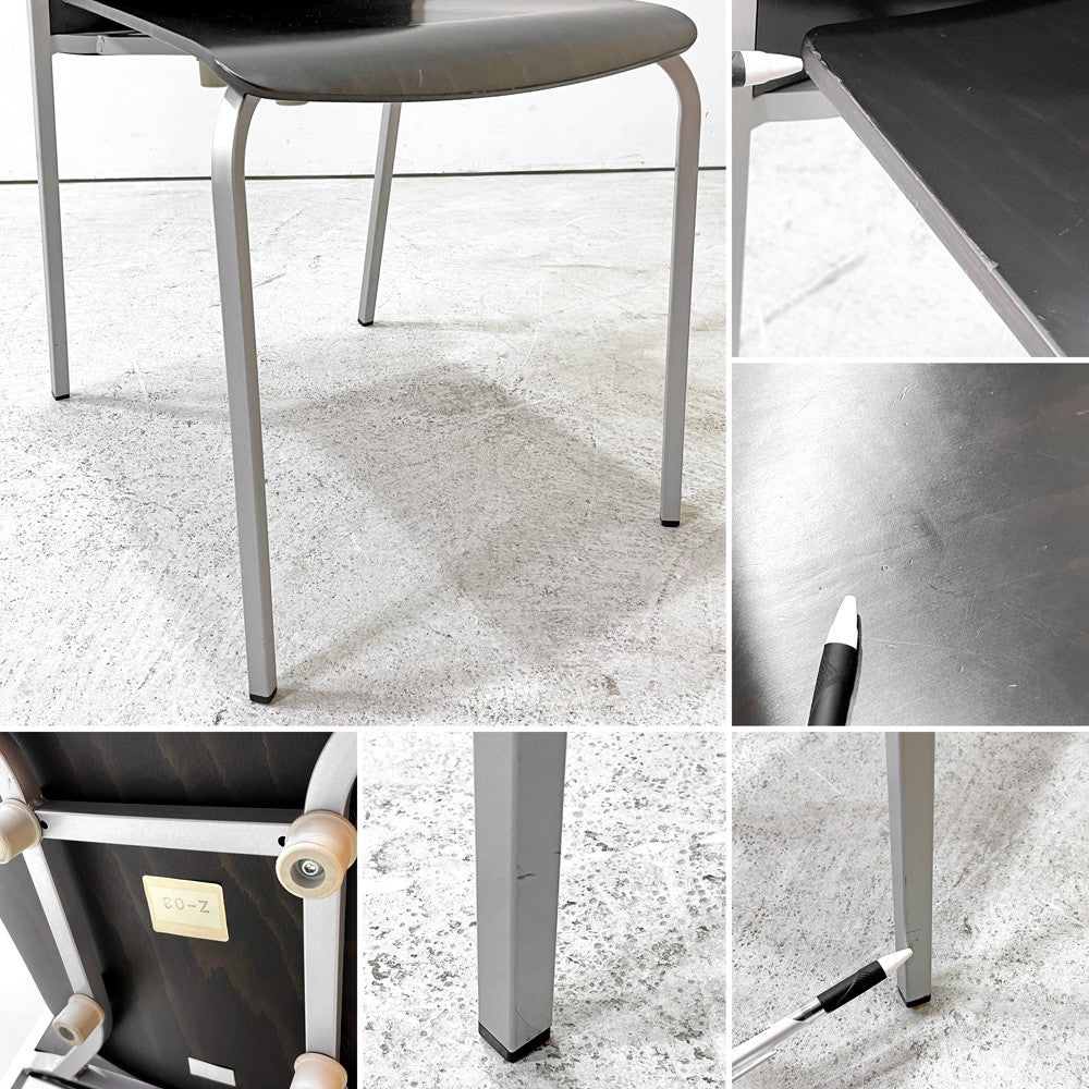 カッシーナイクスシー Cassina ixc. ロビン ROBIN スタッキングチェア ダイニングチェア プライウッド ブラック モダンデザイン 廃番 A ●
