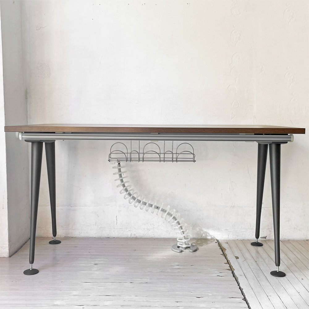 ハーマンミラー Herman Miller アバックエンバイロメンツ ABAK ミーティングテーブル デスク W140cm ウォールナットカラー ケーブルスパイン付き ティム・ウォレス ★
