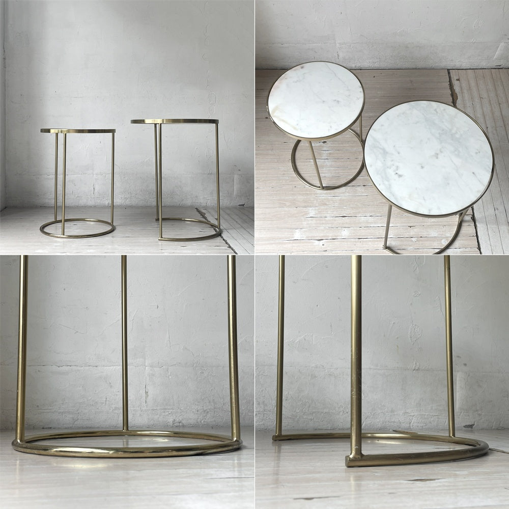 ザラホーム ZARA HOME ネストテーブル 2連 大理石 マーブル モダンデザイン ★