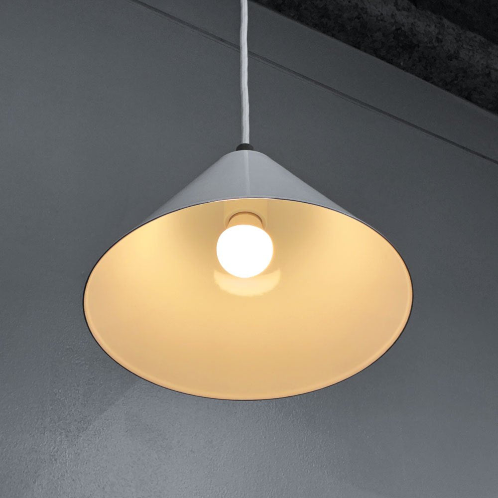 イデー IDEE ホーロー ペンダントライト PORCELAIN ENAMELED IRON LAMP ホワイト インダストリアルデザイン A ◎