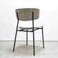 カリガリス Calligaris フィフティーズ FIFTIES ダイニングチェア サンドカラー×マットブラック ファブリック ベルベット スチール脚 モダンデザイン イタリア A ●