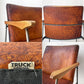トラックファニチャー TRUCK FURNITURE ファロードレザー アームチェア FURROWED-LEATHER ARM CHAIR L-1 ブラウン ナラ無垢材 牛革 定価￥203.500- ★