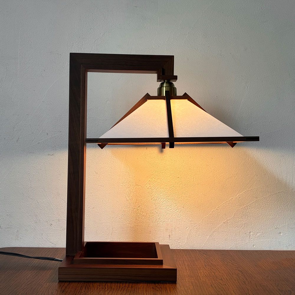 ヤマギワ YAMAGIWA タリアセン1 ミニ TALIESIN1 MINI 322S7314 ウォールナット材 E17 フランク・ロイド・ライト FRANK LLOYD WRIGHT 美品 定価￥110.000- ★