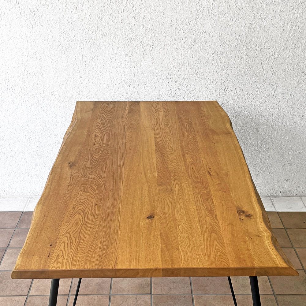 クラッシュゲート CRASH GATE イージーライフ EASY LIFE ミース MEATH ダイニングテーブル ライブエッジ天板 No.5脚 W160cm オーク材 関家具 ◇