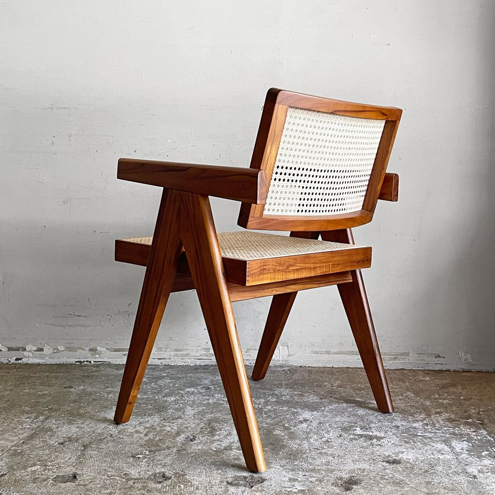 クラッシュゲート CRASHGATE ノットアンティークス Knot Antiques シャドウ SHADOW チェア 肘付 チーク材 関家具 展示美品 ■