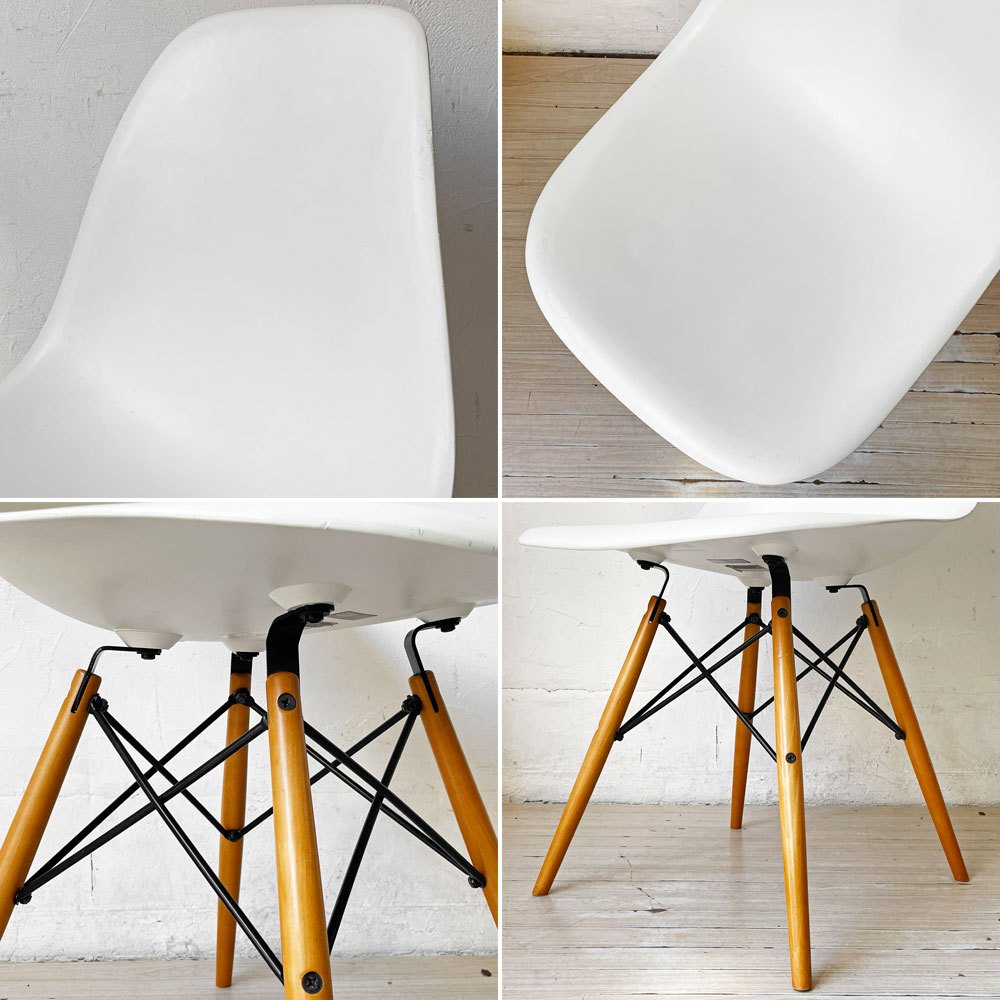 ハーマンミラー Herman Miller サイドシェルチェア ポリプロピレン ホワイト ドゥエルレッグ C&R イームズ ミッドセンチュリー B ★