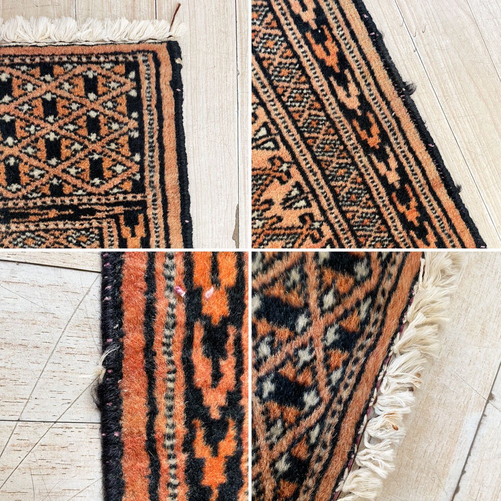 トライバルラグ Tribal rug トルクメン ランナーラグ 185×80cm ギュル紋様 手織 キリム 絨毯 ラグ カーペット ★
