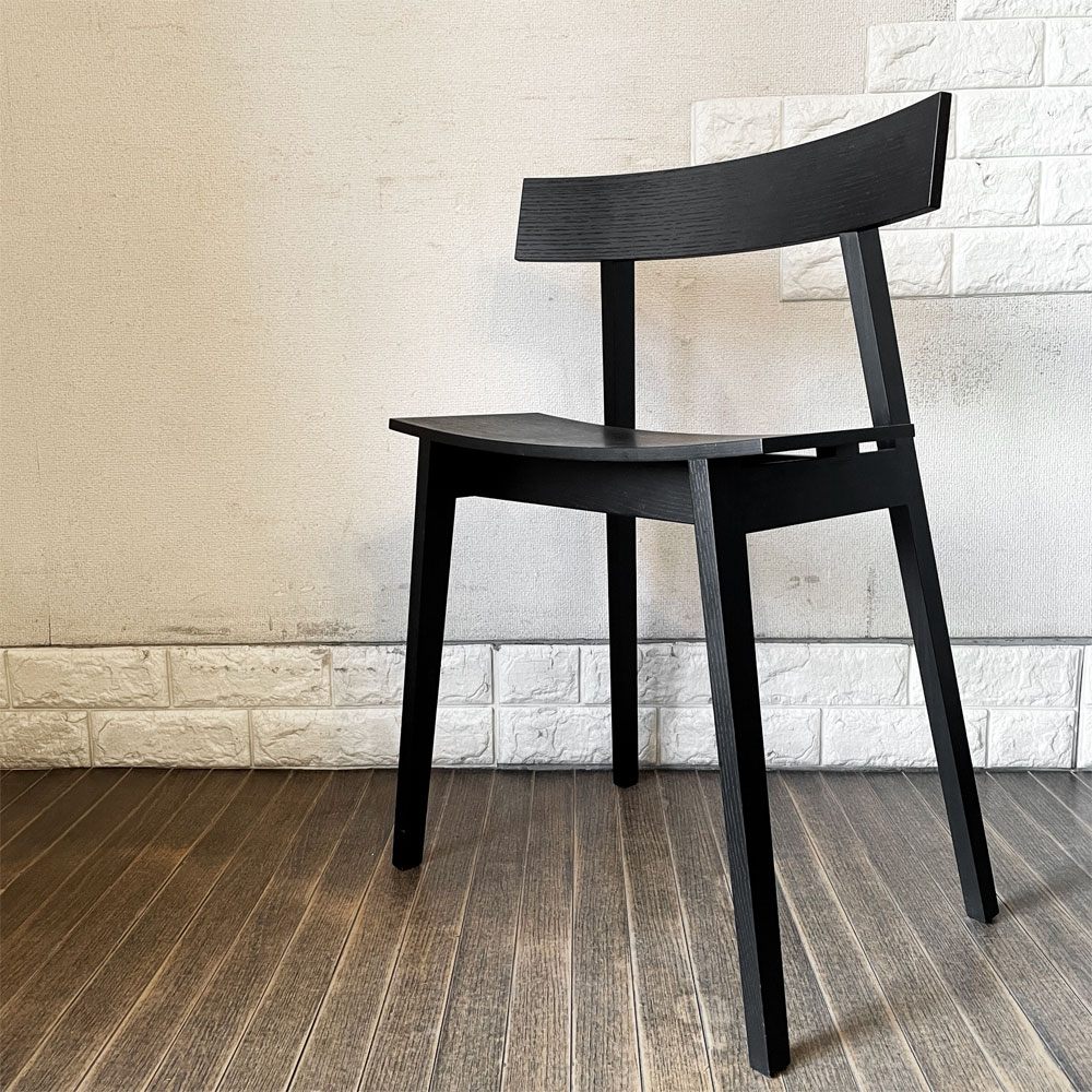 ワオ WOW ハーフチェア half chair オーパスワン Op.1 ホワイトアッシュ材 ブラック 引出し付 チョン・ウジン 旭川家具 定価￥62,700- ◎