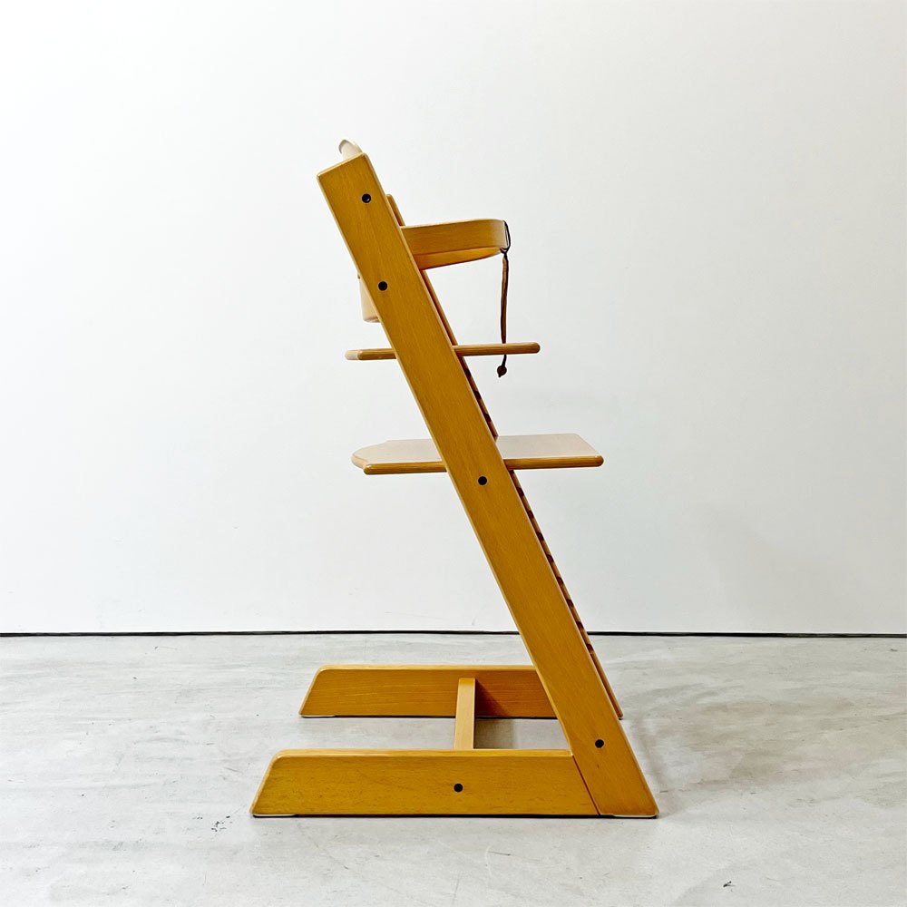 ストッケ STOKKE トリップトラップ TRIPP TRAPP ベビーチェア キッズチェア ナチュラル S/N3～ プラスチック背もたれ付 ノルウェー 北欧家具 ●
