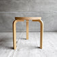 アルテック Artek スツール 60 stool 60 ウスタヴァ Ystava 3本脚 バーチ材 ラッカー塗装 FIN/JPNフレンドシップコレクション 外交関係樹立100周年記念モデル 脚カット品 アルヴァ・アアルト 廃番希少 A ♪