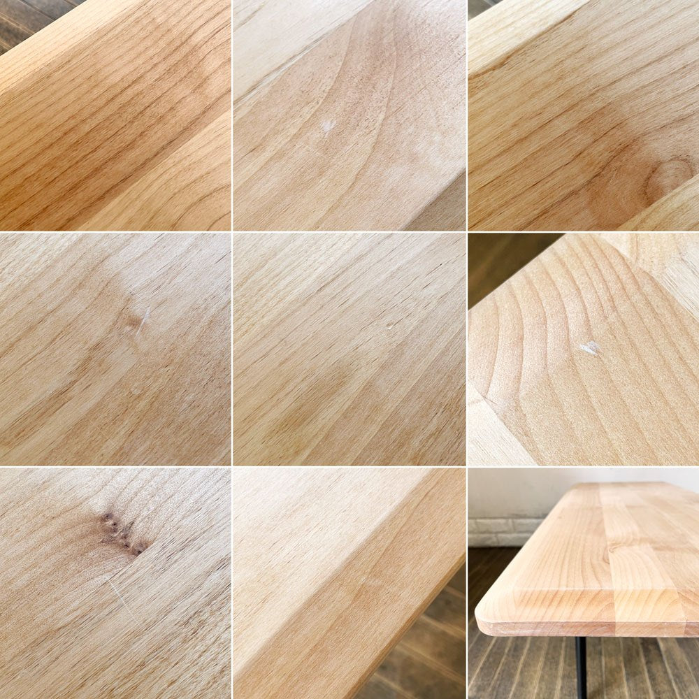 モモナチュラル MOMO Natural ヴィボ VIBO LOW TABLE EDGE TOP ローテーブル W102cm アルダー材 × スチール脚 BS LEG 40 オーダー仕様 ◎