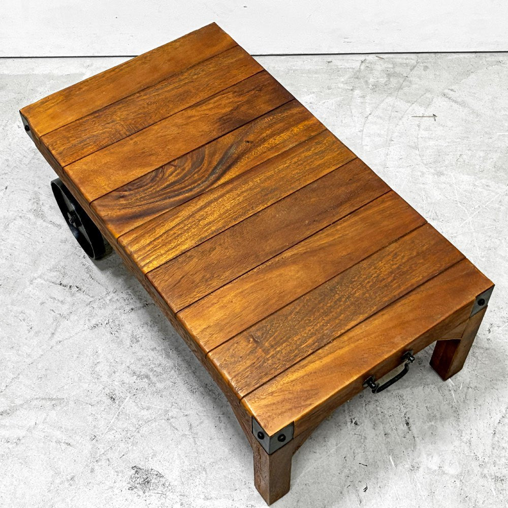 東谷 AZUMAYA トロリーテーブル Trolley Table Sサイズ コーヒーテーブル アイアン ブラウン インダストリアルデザイン ●