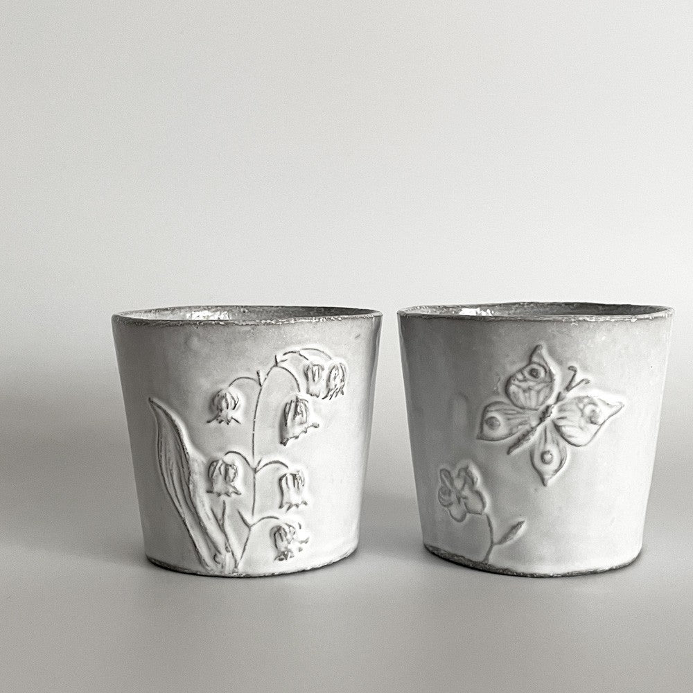 アスティエ・ド・ヴィラット Astier de Villatte フルール Fleurs カップ タンブラー 蝶 スズラン 陶器 フランス A ■