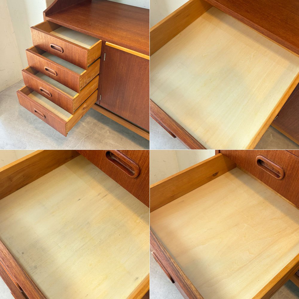 スウェーデンビンテージ Swedish vintage チーク材×ビーチ材 ブックシェルフ ルームディバイダー キャビネット room divider 北欧家具  ★