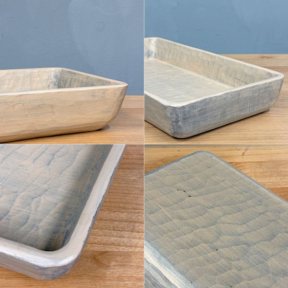 三谷龍二 白漆 バット 30cm レクタングルトレイ 長角皿 木工作家 現代作家家 ◎