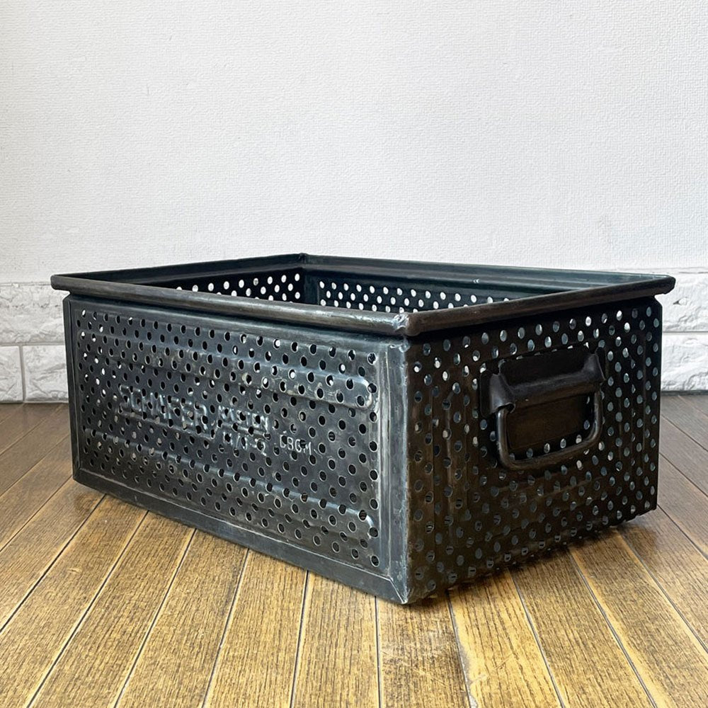 SCHAFER スタッキング ストレージボックス パンチングメタル インダストリアル ドイツビンテージ A ◎