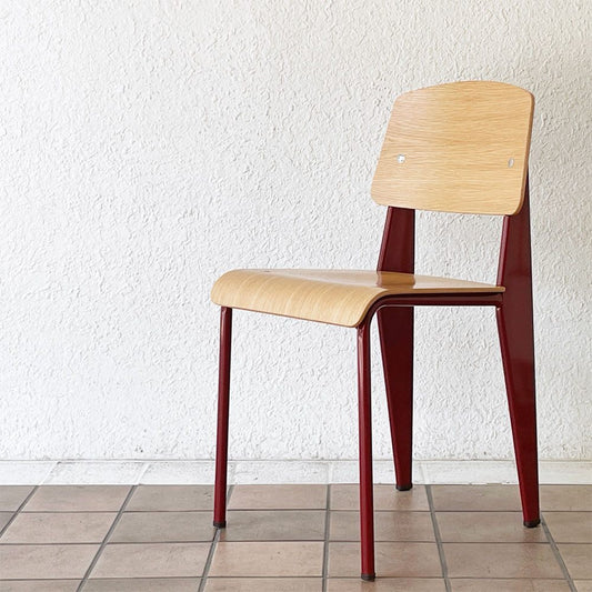 ヴィトラ vitra スタンダードチェア Standard chair オーク×ジャパニーズレッド ジャン・プルーヴェ フランス 名作椅子 定価￥116,600- ◇