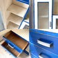 ジャパンビンテージ Japan Vintage ペインテッド ガラスキャビネット Painted Cabinet リメイク 古家具 古道具 型板ガラス ★