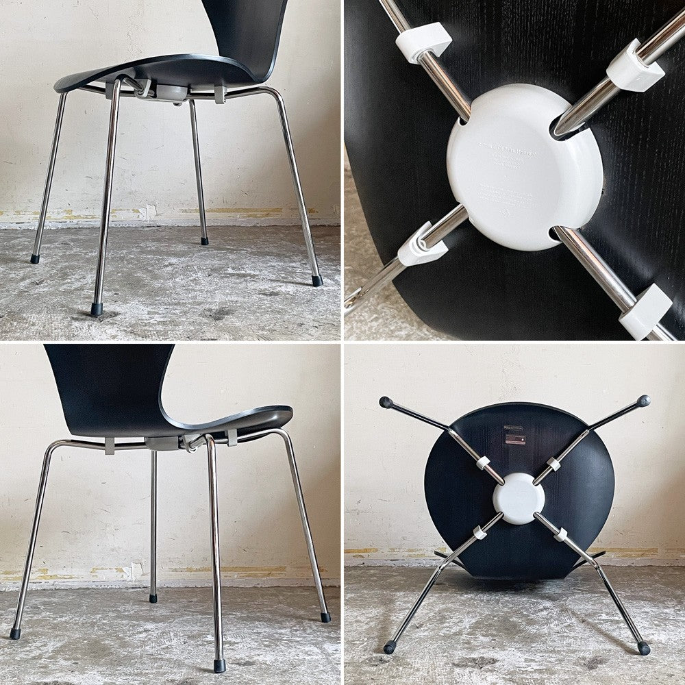 フリッツハンセン Fritz Hansen セブンチェア ダイニングチェア カラードアッシュ ブラック アルネ・ヤコブセン 北欧 デンマーク 定価￥75,680- ■