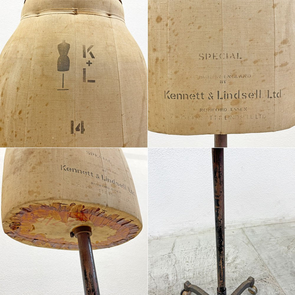 ケネットアンドリンゼル kennett & lindsell ビンテージ トルソー Lower body 店舗什器 高さ調節可能 〓